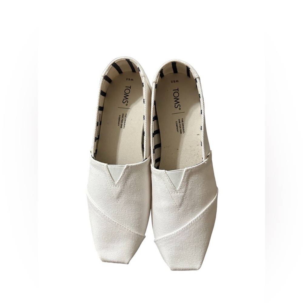 TOMS White Alparagata Slip On Shoes